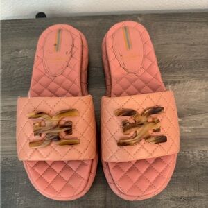 Sam Edelman Quilted Pink Slide Sandals